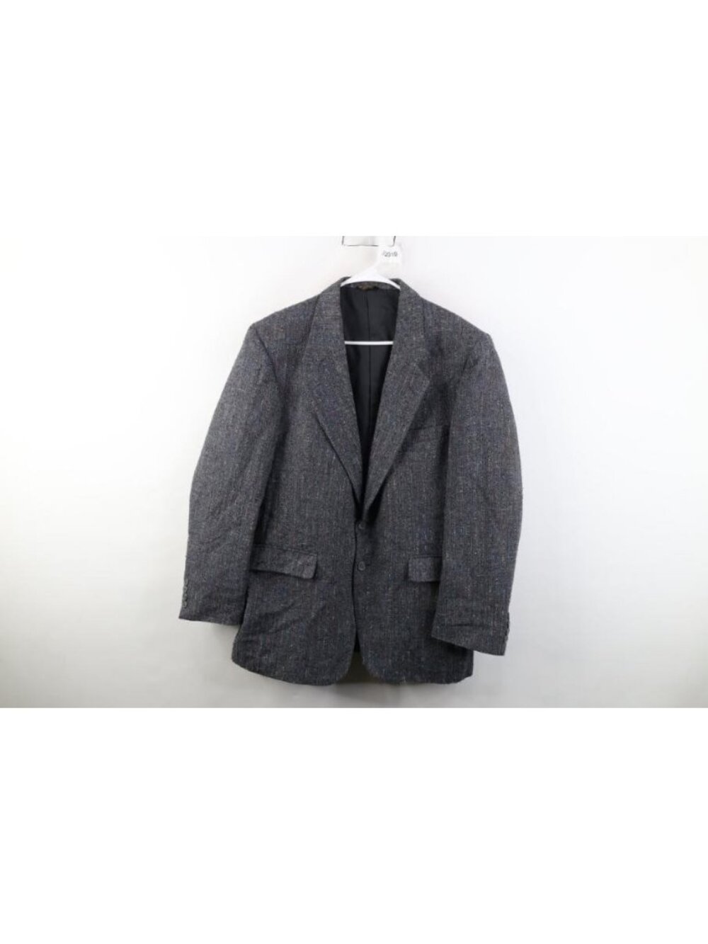 Vtg 70s Streetwear Mens 42R Atomic Fleck Striped Wool Linen Tweed Blazer Jacket